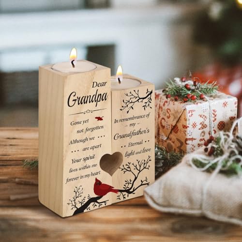 SteadStyle Grandpa Memorial Gifts, Memorial Cardinal Candlestick Holders - style: Grandpa