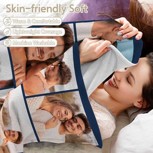 Photo Blanket with Text | Custom Blanket for Her | Personalized Blanket for Wife | Customize Blanket for Girlfriend Couple Boyfriend - color: Style 3