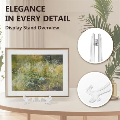 Artliving 12 Inch Plastic Display Stand, White Easel Display Photo Holder Stand, Displays Picture Frames, Cookbooks, Tablets and Art - color: White, size: 12 inch (4 pack)