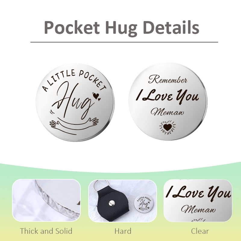 YALLNASL Grandma Aunt Mom Mothers Day Gift for Women Wife Grandpa Uncle Dad Fathers Day Presents for Men Husband Pocket Token - color: Love U Memaw