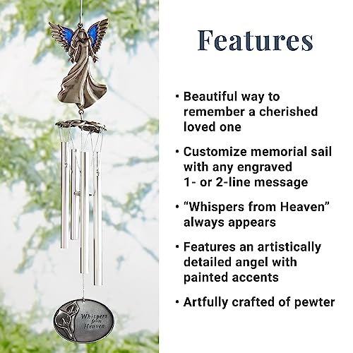 Let's Make Memories Personalized Whispers from Heaven Keepsake Wind Chime - Sympathy - 14" H - style: Whispers from Heaven