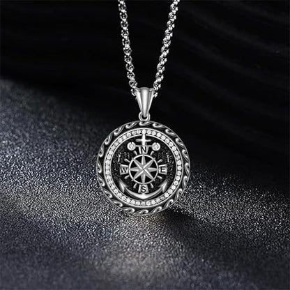 925 Sterling Silver Patron Saint Necklace Amulet Miraculous Medal Pendant Jewelry for Men Women with Friendship Talisman Travel Inspirational Gifts - color: black-I