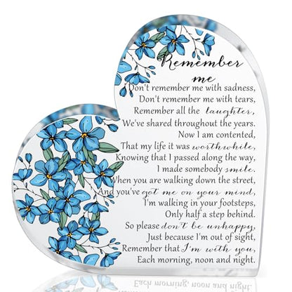 Yookeer Sympathy Gift Acrylic Heart Shape Memorial Bereavement Gifts for Loss of Loved One Red Cardinal Remembrance Condolence Funeral Grief Keepsake for Mom Dad Grandma Friend(Floral Style) - style: Floral Style