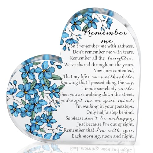 Yookeer Sympathy Gift Acrylic Heart Shape Memorial Bereavement Gifts for Loss of Loved One Red Cardinal Remembrance Condolence Funeral Grief Keepsake for Mom Dad Grandma Friend(Floral Style) - style: Floral Style