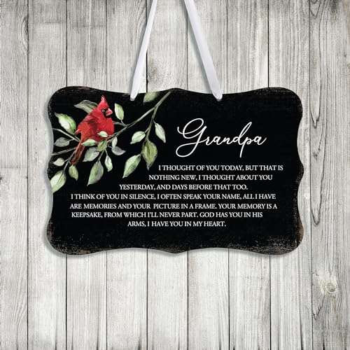 LifeSong Milestones Memorial Wall Hanging Signs Bereavement Keepsake Condolence Funeral Gift For Loss of Loved One 8x12 (Grandpa I Thought Of You (Black)) - color: Grandpa I Thought Of You (Black)
