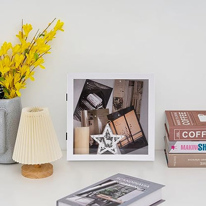 Muzilife 11x11 Shadow Box Wood Picture Frame, 2.16 Deep, Real Glass, White - color: White, size: 11x11