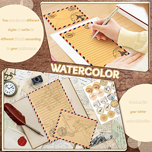 TaoBary 160 Pcs Vintage Airmail Stationery Paper and Envelopes Set - size: 5.5 x 8.25 Inch, style: Vintage Airmail