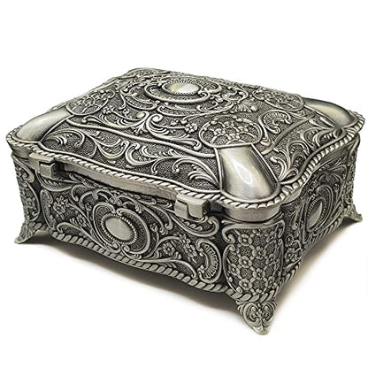 Antique Emboss Alloy Metal Jewelry Music Box Wind Up and Golden Movement Music Box for Christmas/Birthday/Valentine's Day/Mother's Day (You are my sunshine.)