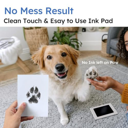 MYPAWLETS Pet Pawprint Ink Pads & Frames Kit,Dog Nose Print,4 Pack | Clean Touch,Mess-Free Paw Print Kit Keepsakes for Dog/Cat,Quality Frames (6x8),Memorial,Dog Lover Gifts,for 1/Multiple Pets - size: 4 Packs-Medium