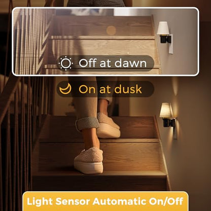 L LOHAS LED Night Lights Plug into Wall, Linen Fabric Night Light - color: Round Platform-3000K, size: 1 Pack