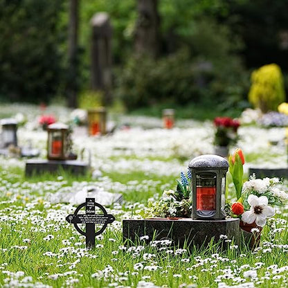 Buryeah Cross Memorial Stakes Grave Decorations for Cemetery Metal Plaque Markers Cross Plaques Sympathy Garden Stake Waterproof Garden Cemetery for Grave Yard (Mom) - style: Mom