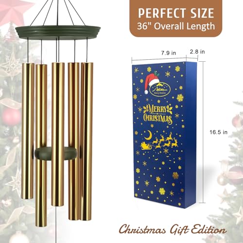 Astarin's Tree of Life Wind Chimes 36in for Mom Grandma Garden - color: Christmasbox
