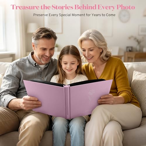 DazSpirit 4x6 Photo Album, 600 Photos, Large Capacity, Linen Hardcover | Pink Floral Photo Book, Acid-Free Slip-In Pages, Memory Album for Wedding, Baby, Anniversary, Travel and Family Photos - color: Pink