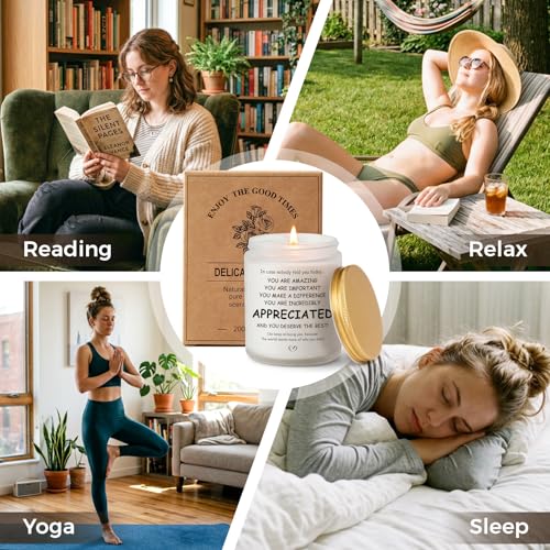 Thank You Gifts for Women, Inspirational Gifts for Women, Birthday Candles | Thoughtful Gifts for Women Friend Mom Girlfriend - You're Amazing Candle, 7oz 45 Hours Lavender & Eucalyptus Scented Candle - color: Merit
