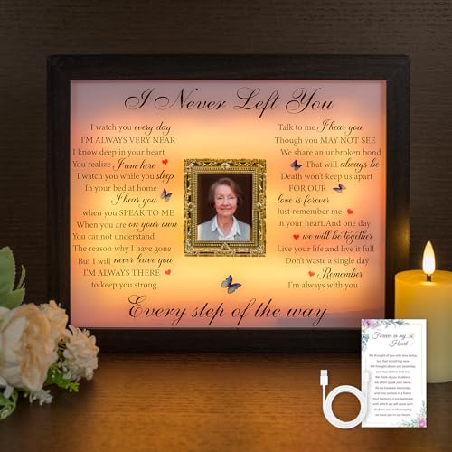 Sympathy Gift LED Rechargeable Memorial Shadow Box Picture Frame, Memorial Gifts for Loss of Mother Mom Dad Father, Bereavement Gifts Ideas in Memory of Loved One