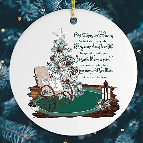 Memorial Themed Christmas Ornaments - Christmas in Heaven Quote Ornament (Version 2) - color: Christmas in Heaven Quote Ornament Version 2