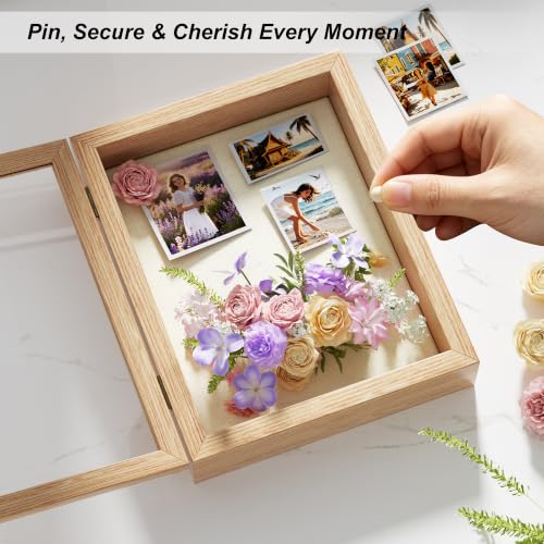 Love-KANKEI Deep Shadow Box Frame 8x10,Solid Wood Beaded Edge Frame,Natural - color: Natural, size: 8x10