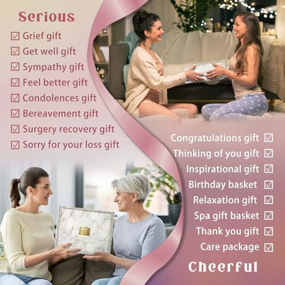AHAGIFTREE Gift Basket for Women, Birthday Gifts, Get Well Soon Gift Baskets,12PC Get Well Gifts for Women After Surgery,Care Package,Grief,Sympathy (pink) - color: Pink