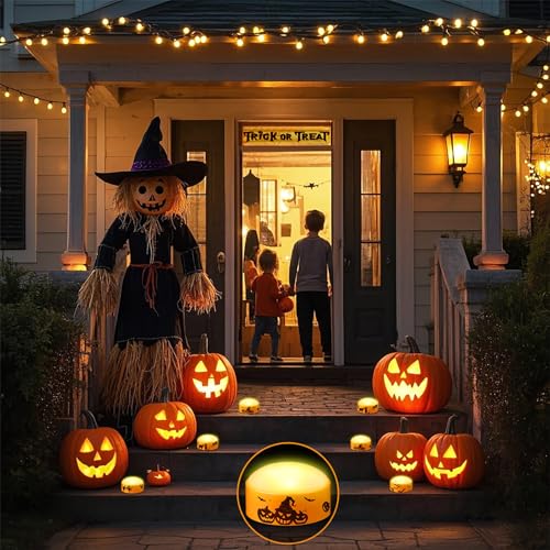 4 Pack Halloween LED Pumpkin Lights with Remote Control and Timer - color: Orange LED Pumpkin Lights 4PCS