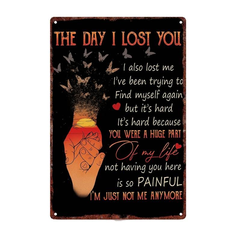 Memorial Remembrance Quote Metal Sign 8x12 Inch Aluminum Sympathy Grief Wall Art Decor for Home Living Room Bedroom Cafe Garage