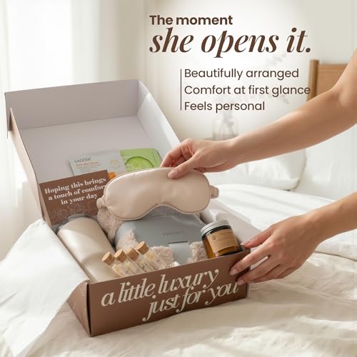 Opulent Self Care Spa Gift Box for Women - Thoughtful Get Well Gift - color: Mocha Mousse