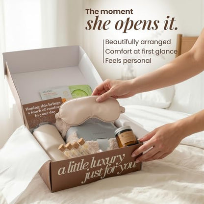 Opulent Self Care Spa Gift Box for Women - Thoughtful Get Well Gift - color: Mocha Mousse