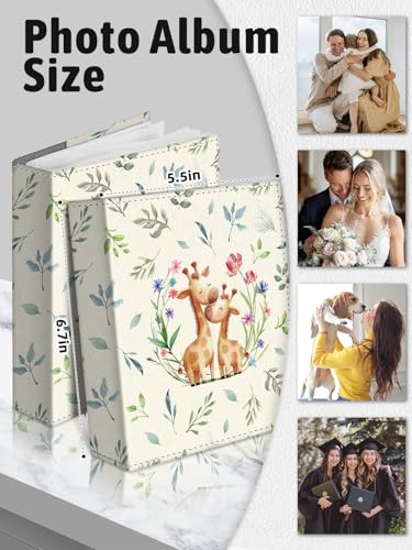 Photo Album 4x6, 56 Pockets Small Picture Book Giraffe - color: Giraffe