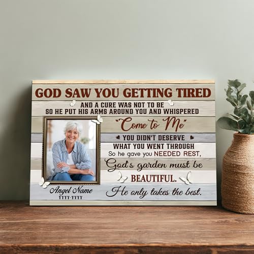 KiKiLuna Custom Memorial Photo Frame Gift for Loss of Loved One - color: Design 2
