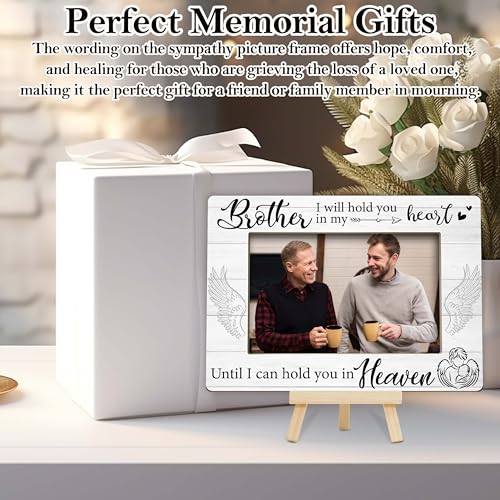 Memorial Gifts Loss of Brother, Sympathy Picture Frame, Remembrance Gifts Wooden Photo Frame with Easel, 4x6 Bereavement Picture Frame for Tabletop Display - G04 - style: Loss of Brother
