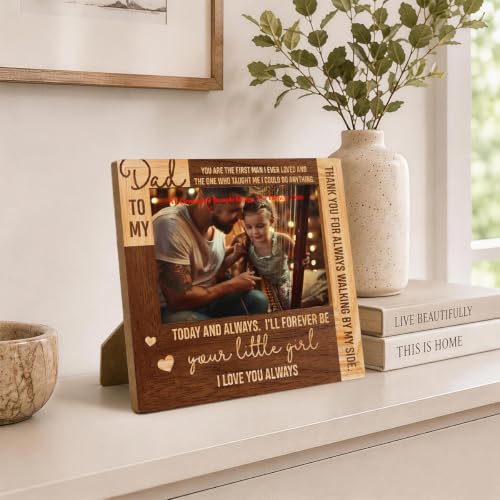 Father of The Bride Gifts from Daughter, Dad & Daughter Picture Frame 6.9 x 7.3 in, Thank You Gift for Dad on My Wedding Day, Wedding Gift for Father of the Bride, to 4x6 in Photo - color: Father 01