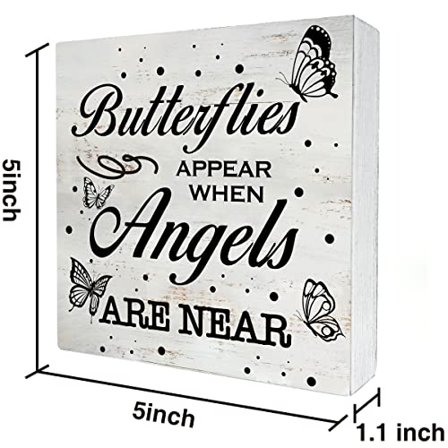 Rustic Religious Sympathy Decor Butterflies Appear When Angels Are Near - color: Angels