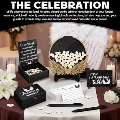 Amyhill Celebration of Life Favors Memory Guest Book, Wing, Brown - style: Wing