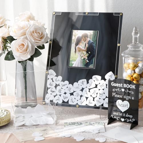 AerWo Wedding Guest Book Alternative Black Guest Book Wedding Reception - color: Black