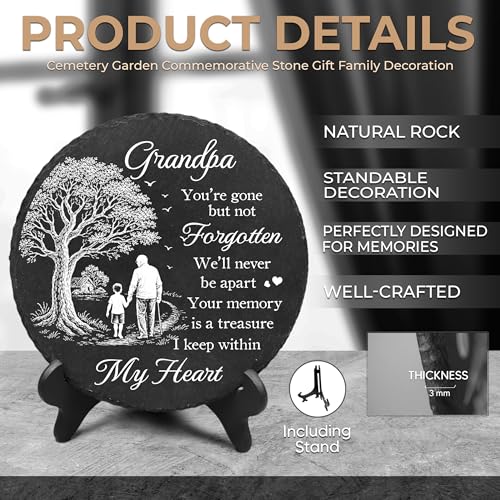 Memorial Stone for Loss of Grandpa - Sympathy Garden Plaque