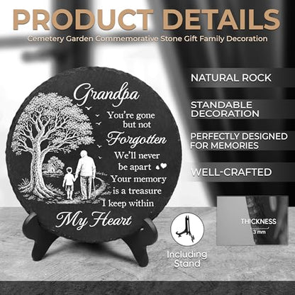 Memorial Stone for Loss of Grandpa - Sympathy Garden Plaque