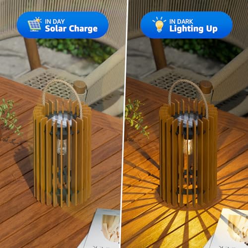 2-Pack Solar Lanterns Outdoor Hanging Portable Table Top Decorative Lamp DIY Lantern Lights Water-Resistant for Outside Patio Yard Garden Porch - style: Solar B