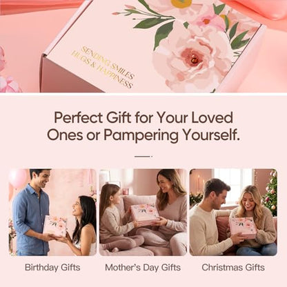 Gifts for Women, 9pcs Happy Birthday Gifts for Women, Christmas Ideas Mothers Day Gift Baskets Unique Rose Self Care Set Valentines Day Gift for Her Mom Sister Wife Friend Friendship Teacher - color: Pink