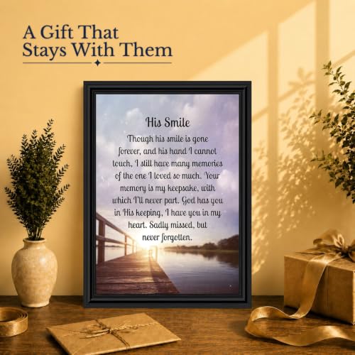 Memorial Gifts for Loss of Husband, Sympathy Gift, His Smile In Memory of Loved One, Picture Frames for Sympathy Gift Baskets, Bereavement Gifts for Loss of Father, Loss of Son Condolence Gift, 2182B | Sympathy Gifts for Loss of Loved One, Memorial Gifts