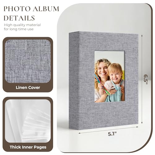 Vienrose 4x6 Mini Photo Album, 2 Pack, 52 Photos, Grey - color: Grey, size: 4x6 26 Pockets