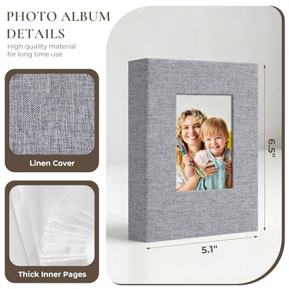 Vienrose 4x6 Mini Photo Album, 2 Pack, 52 Photos, Grey - color: Grey, size: 4x6 26 Pockets