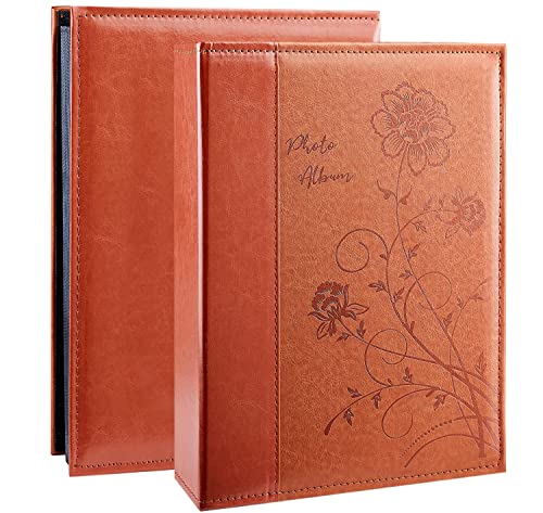 Artmag Photo Album 4x6 300 Photos, Extra Large Capacity Leather Cover Wedding Family Photo Albums Holds 300 Horizontal 4x6 Photos(Brown) - color: Brown, size: 300 Pockets