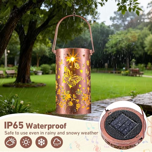 Retisee Butterfly Solar Wind Chimes Outdoor Metal Butterfly Gifts Solar Light Windchimes Outside Indoors Christmas Decoration Birthday Gift for Home Lawn Porch Patio Garden Yard - style: Butterfly