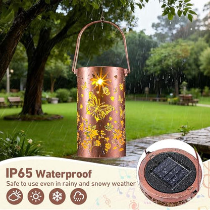 Retisee Butterfly Solar Wind Chimes Outdoor Metal Butterfly Gifts Solar Light Windchimes Outside Indoors Christmas Decoration Birthday Gift for Home Lawn Porch Patio Garden Yard - style: Butterfly
