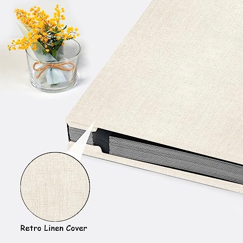 Zesthouse Photo Album Self Adhesive Pages, 60 Pages Magnetic Scrapbook Albums with Sticky Page, Photos Album Holds 8x10 & 5X7 & 4x6 & 6x8 & 3x5, Large Picture Book Ideal Gift for Family Wedding Baby - color: Beige, size: 11"x10.6"/Black 60 Pages