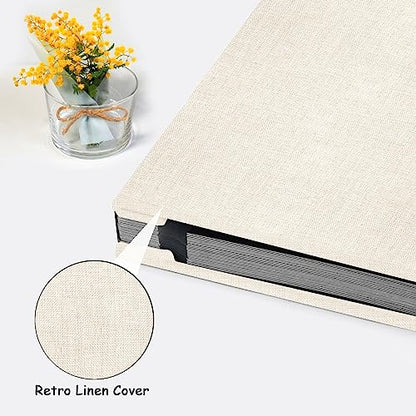 Zesthouse Photo Album Self Adhesive Pages, 60 Pages Magnetic Scrapbook Albums with Sticky Page, Photos Album Holds 8x10 & 5X7 & 4x6 & 6x8 & 3x5, Large Picture Book Ideal Gift for Family Wedding Baby - color: Beige, size: 11"x10.6"/Black 60 Pages