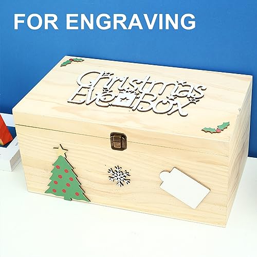 Large Wooden Box With Hinged Lid Wooden Memory Keepsake Case | 10.6x8x5.7 Inch Outer Unfinished Wood Craft Chest, Metal Locking Clasp Storage Desktop Organization Container
