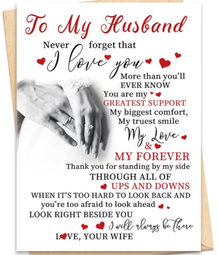 Anniversary Card for Husband, Husband Birthday Card Gifts - color: BK-122