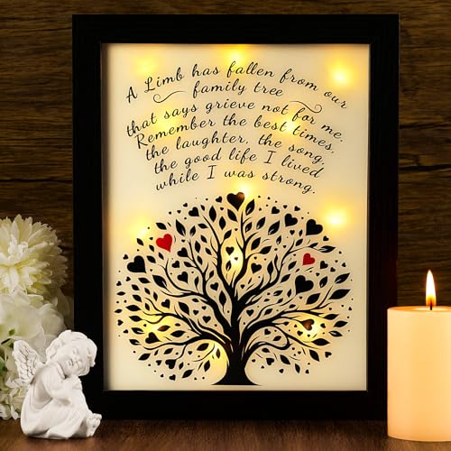 Memorial Gifts LED Shadow Box Sympathy Gift Condolences Grief Family Tree - size: Family Tree