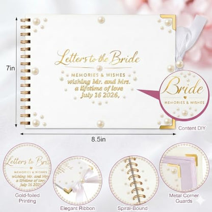 Letters to the Bride Scrapbook Kit, Bridal Shower Guest Book Alternative - color: white