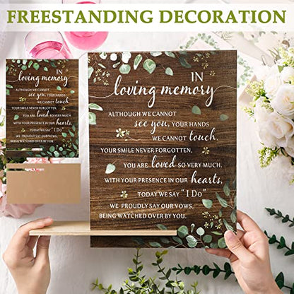 Chunful in Loving Memory Wedding Memorial Table Sign for Wedding,Greenery - style: Greenery